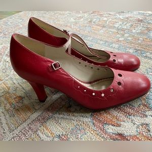 Vintage style red high heels.